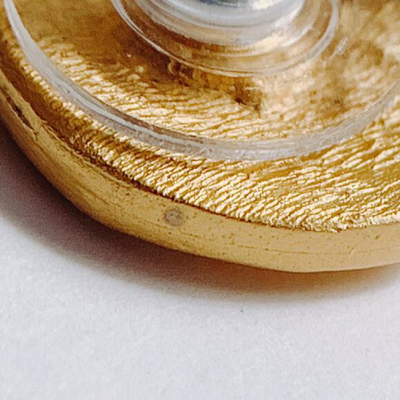 VTG Dangle Earrings Double Disc 1980s 1990s Gold Tone - Picture 15 of 15